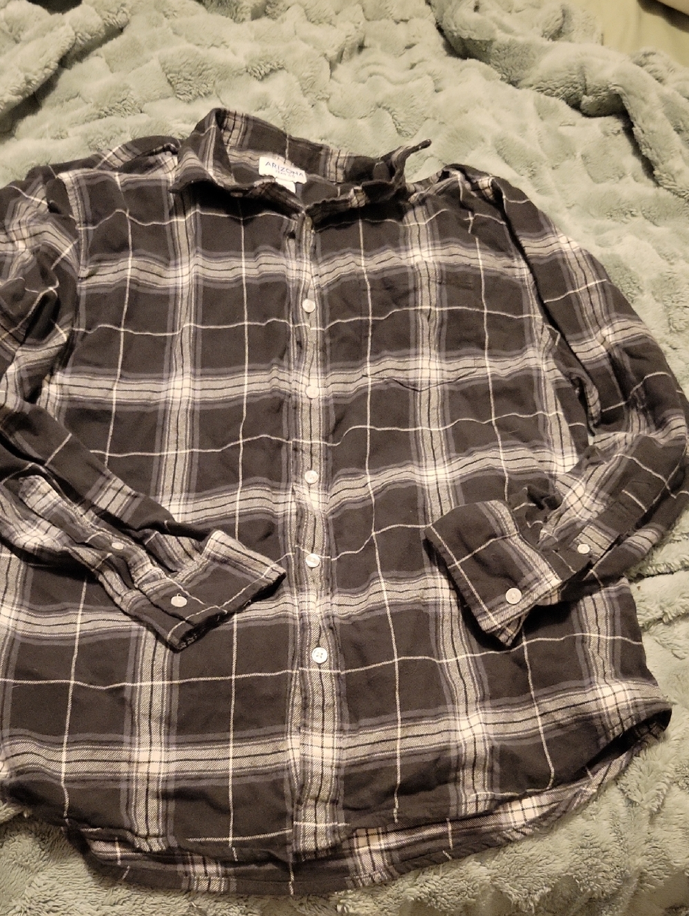 Men's Black & Gray Plaid Flannel